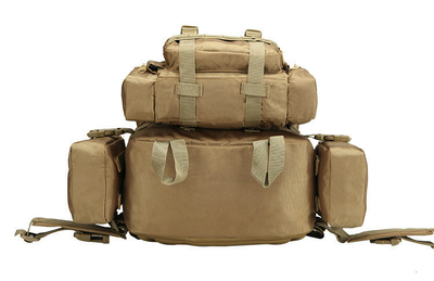 Рюкзак тактичний військовий з підсумками Tactical Backpack A08 50 л пісочний