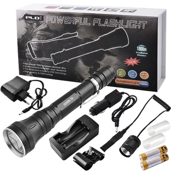 Підствольний ударостійкий ліхтар для полювання у подарунковій коробці Police Q2806-T6 Чорний