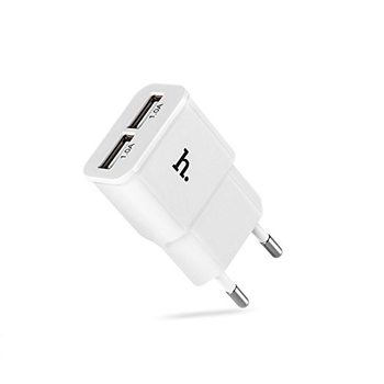 Адаптер Hoco сетевой UH202 2USB 2.1A white без кабеля