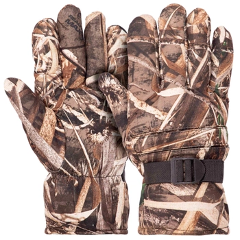 Камуфляжні тактичні рукавички на хутрі теплі зимові, рукавички багатоцільові, для полювання та риболовлі рукавички спінінгіста Розмір L BC-9222