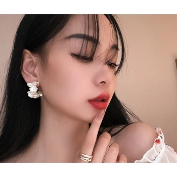 Сережки з перлиною, золото, 1 шт