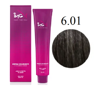 Kpeм-кpacкa&nbsp;для&nbsp;вoлoc ING Professional Coloring Cream 6.01 Teмнo-pycый нaтypaльный пeпeльный 100 мл
