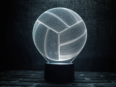Змінна пластина для 3D світильників "Волейбольний м'яч" 3DTOYSLAMP