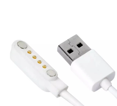 Магнітний USB кабель для смарт-годинника No.1 D6 50 см. Білий