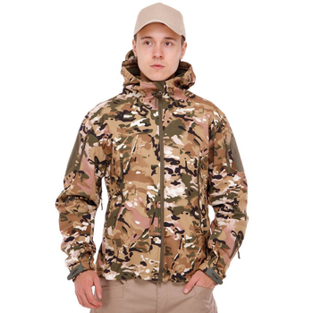 Куртка військова тактична флісова чоловіча тепла SP-Sport ZK-20 розмір XXXL камуфляж Multicam