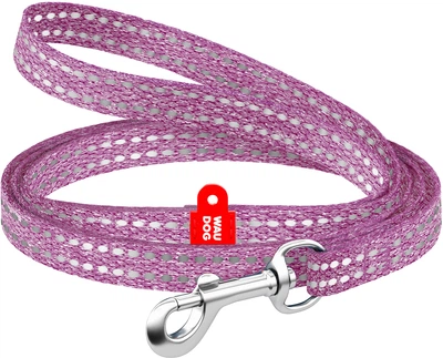 Поводок для котов и мелких пород собак Collar WAUDOG Re-cotton из восстановленного хлопка светоотражающий XS 200х1 см Фиолетовый (16449Collar)
