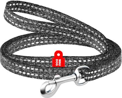 Повідець для котів та дрібних порід собак Collar WAUDOG Re-cotton з відновленої бавовни світловідбивний XS 200х1 см Сірий (164411Collar)
