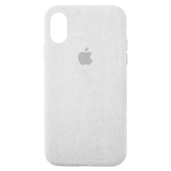 Чохол накладка для iPhone X/XS Alcantara Full white
