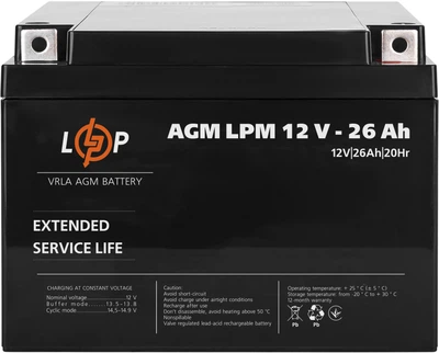 Акумуляторна батарея LogicPower AGM LPM 12V - 26 Ah (LP4134)