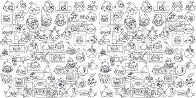 Обои-раскраски Angry Birds 60*120 C-120007