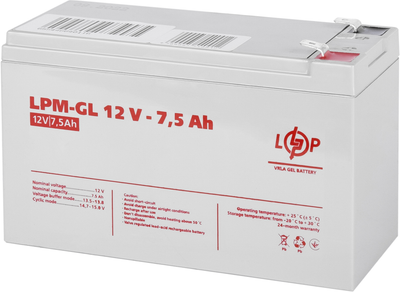 Акумуляторна батарея LogicPower Гелева LPM-GL 12V 7.5Ah (LP6562)