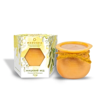 Мед білої акації в упаковці "Глечик" з 100% бджолиного воску 70г Medusha 