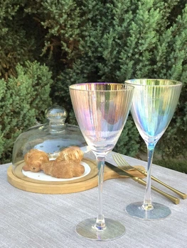 Набір келихів для вина Смужка Glassware 6 шт 300 мл Перламутровий (SW09Р)