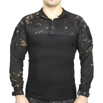 Рубашка тактическая убокс Pave Hawk PLY-11 Camouflage Black 2XL мужская с разрезами под налокотники taktical TR_7865-42492