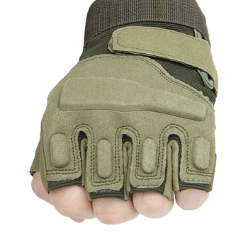 Перчатки тактические короткие Han-Wild HW72 Green L мужские с защитными вставками без пальцев TR_9875-42466