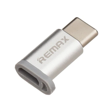 Перехідник Remax RA-USB1 з micro USB на Type-C (Тільки для зарядки) Сріблястий