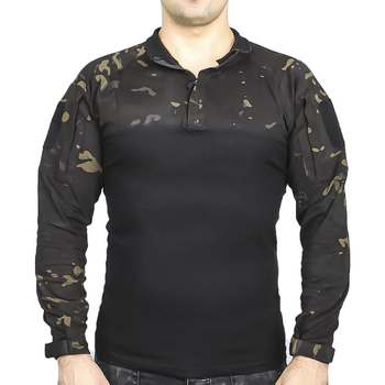 Рубашка тактическая убокс Pave Hawk PLY-11 Camouflage Black 3XL мужская с карманами на рукавах на липучках (SK-7865-42493)