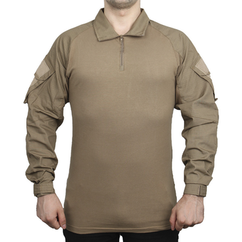 Тактическая рубашка Lesko A655 Sand Khaki 2XL уличная хлопковая рубашка с подъемным воротником (SK-4256-42330)