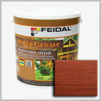 Акриловая лазурь Holzlasur Feidal (красное дерево) 2.3л