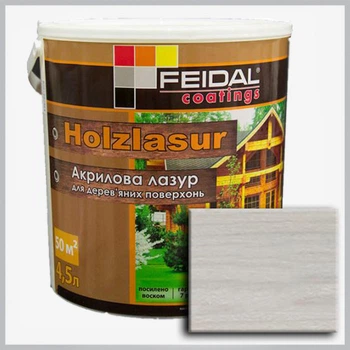 Акриловая лазурь Holzlasur Feidal (белая) 4.5л