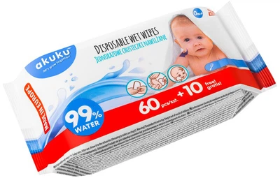 Детские влажные салфетки Akuku 70 шт (А0031) (5907644000319)