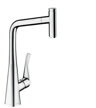 Смеситель для кухни Hansgrohe Metris M 71 Select 320 1jet с вытяжным изливом Sbox хром 73803000