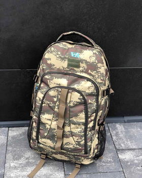 Универсальный туристический рюкзак 65 литров из влагоотталкивающей ткани хаки