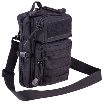 Компактная тактическая сумка через плечо SILVER KNIGHT Военная 17 x 11 x 4,5 см Оксфорд Черный (TY-231)