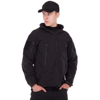 Флісова куртка тактична чоловіча військова Куртка на флісі з капюшоном TACTICAL Чорний (5707) 3XL