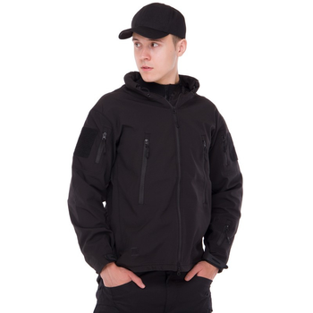 Флісова куртка тактична чоловіча військова Куртка на флісі з капюшоном TACTICAL Чорний (5707) XXL