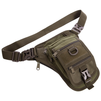 Компактна тактична військова сумка на пояс через плече SILVER KNIGHT 30 x 25 x 6,5 см Олива (Y-176)