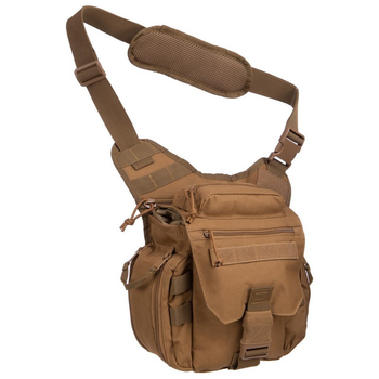 Прочная тактическая сумка через плечо военная однолямочная из ткани SILVER KNIGHT Хаки (TY-517)