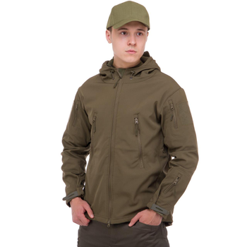 Флісова куртка тактична чоловіча військова Куртка на флісі з капюшоном TACTICAL Олива (5707) XXL