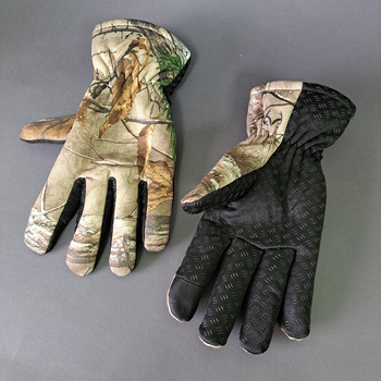 Чоловічі рукавички зимові тактичні для зимової риболовлі полювання на флісі Tactical Камуфляж ліс (9229)
