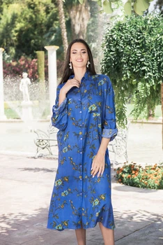 Большое пляжное платье на пуговицах Indiano 2144 N-17V 52(3XL) Синий