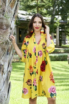 Женская пляжная туника на пуговицах Indiano 2142 N-25C 42(S) Желтый