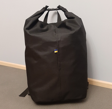 Тактичний рюкзак-баул 45 літрів Чорний Oxford 600D Flat MELGO вологозахисний речовий мішок