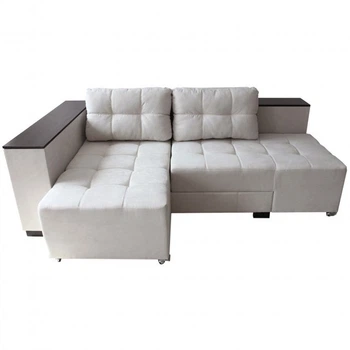 Диван кутовий розкладний Елата Шик Галичина білий (натуральне дерево/текстиль)