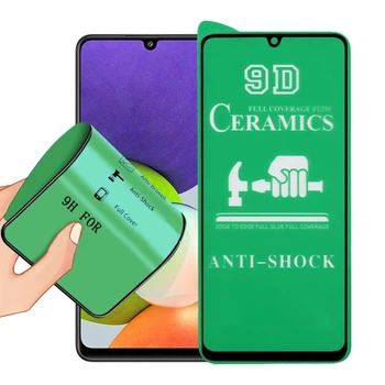 Протиударна захисна плівка Ceramics для Samsung A225 Galaxy A22 (2021) Full Glue (0.3 мм, 9D) чорна