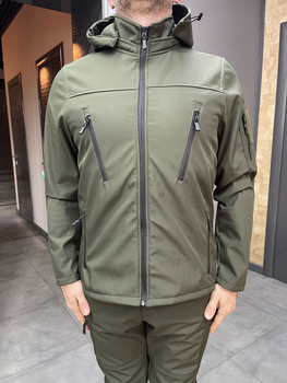 Куртка тактическая, Softshell, цвет Олива, размер XXL, демисезонная флисовая куртка для военных Софтшелл
