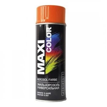 Краска аэрозоль Maxi Color эмаль 400мл Оранжевая 2002