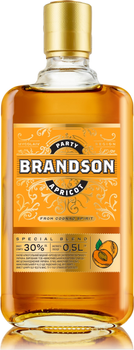 Напиток алкогольный крепкий Brandson Зажигательный Абрикос 0.5 л 30% (4820182221613)