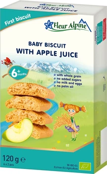 Дитяче печиво органічне Fleur Alpine "WITH APPLE JUICE" (з яблучним соком) 120 г (5412916941837)
