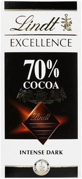 Шоколад гіркий Lindt Excellence 70% 100 г (3046920028004)