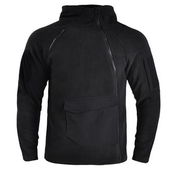 Тактична флісова кофта Han-Wild HW021 Black 3XL тепла чоловіча з капюшоном та кишенями на рукавах (OPT-17551)