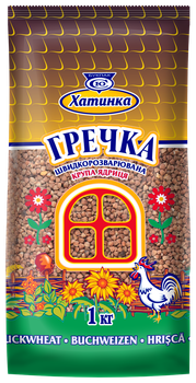 Крупа гречана ядриця (швидке приготування) 1кг. Хатинка