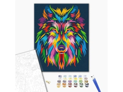 Картина за номерами Райдужний вовк, Brushme (40х50 см)
