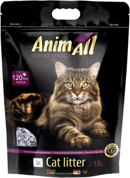 Наповнювач для котячого туалету AnimAll Фіолетовий аметист силікагелевий 15 л (6.7 кг) (4820224500621)
