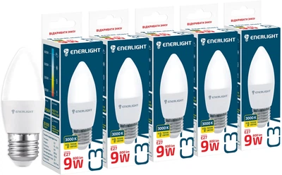 Светодиодная лампа ENERLIGHT С37 9 Вт 3000K E27 (C37E279SMDWFRR) 5 шт