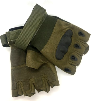 Перчатки тактические беспалые Combat с косточкой, размер L олива
